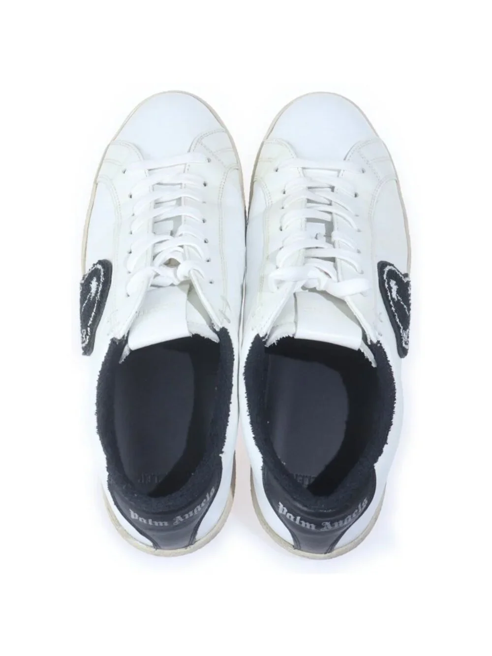Moncler Palm Angels Leather Low Cut Sneakers White Black